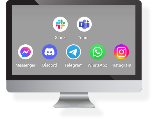 Chat for Messenger, WhatsApp, Telegram, Discord, Slack and Microsoft Teams